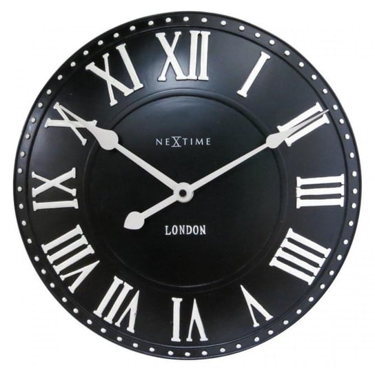 Zegar ścienny NEXTIME London Roman, czarny Nextime