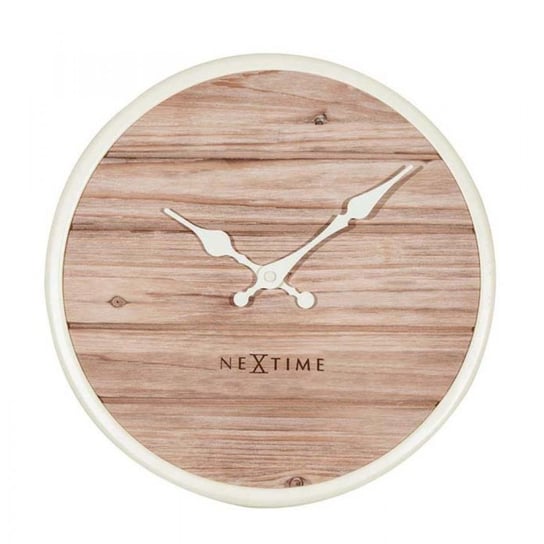 Zegar ścienny NEXTIME Plank, beżowy, 30 cm Nextime