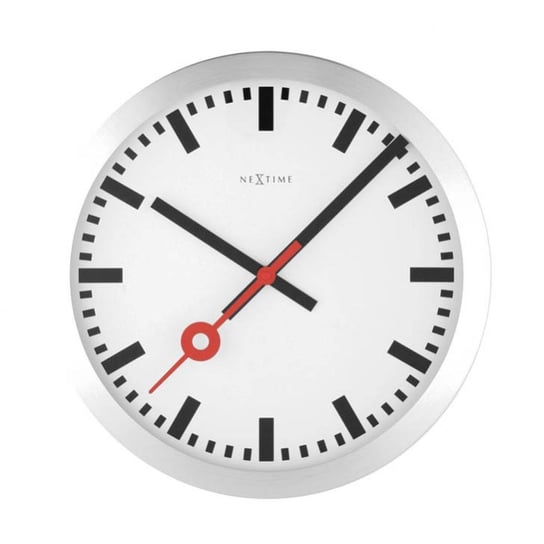 Zegar ścienny NEXTIME Station, biały, 35 cm Nextime