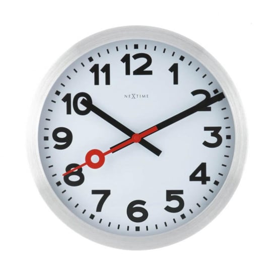 Zegar ścienny NEXTIME Station, biały, 35 cm Nextime