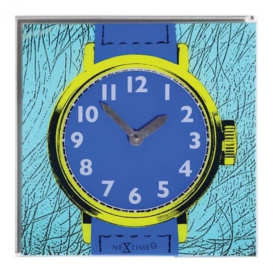 Zegar ścienny NEXTIME Watch One, niebiesko-zielony, 43x43 cm Nextime