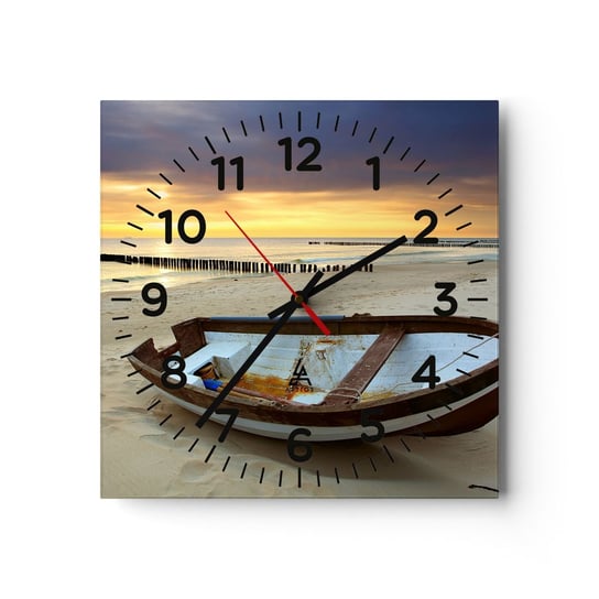 Zegar ścienny - Nie ma piękniejszych plaż - 30x30cm - Krajobraz Morze Plaża - Kwadratowy zegar ścienny - Nowoczeny Stylowy Zegar do salonu do kuchni - Cichy i Modny zegar ARTTOR