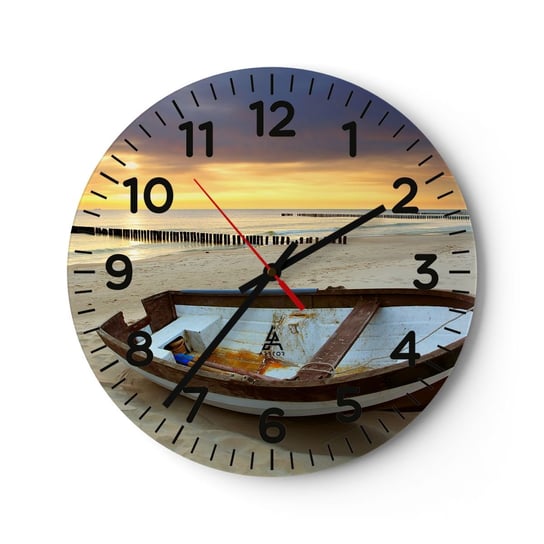 Zegar ścienny - Nie ma piękniejszych plaż - 30x30cm - Krajobraz Morze Plaża - Okrągły zegar ścienny - Nowoczeny Stylowy Zegar do salonu do kuchni - Cichy i Modny zegar ARTTOR