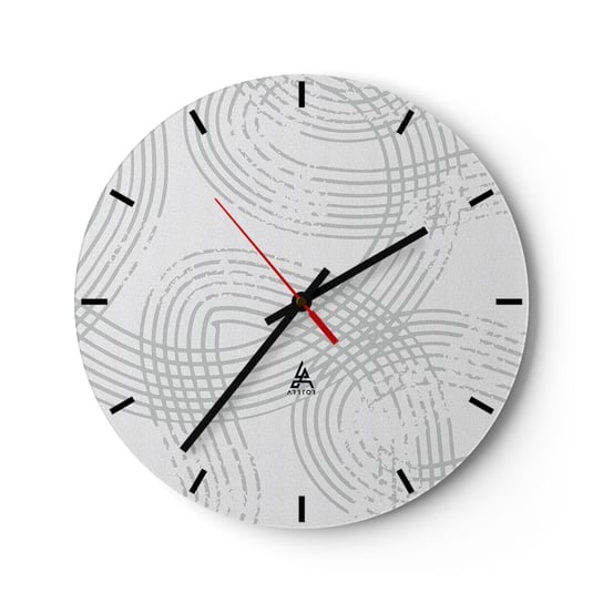 Zegar ścienny - Nie ma prostej drogi - 30x30cm - Minimalizm Sztuka Jasny - Okrągły zegar na szkle - Nowoczeny Stylowy Zegar do salonu do kuchni - Cichy i Modny zegar ARTTOR