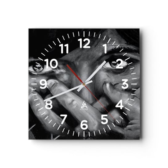 Zegar ścienny - Nie powiem, kto namalował - 30x30cm - Kobieta Oczy Graffiti - Kwadratowy zegar ścienny - Nowoczeny Stylowy Zegar do salonu do kuchni - Cichy i Modny zegar ARTTOR