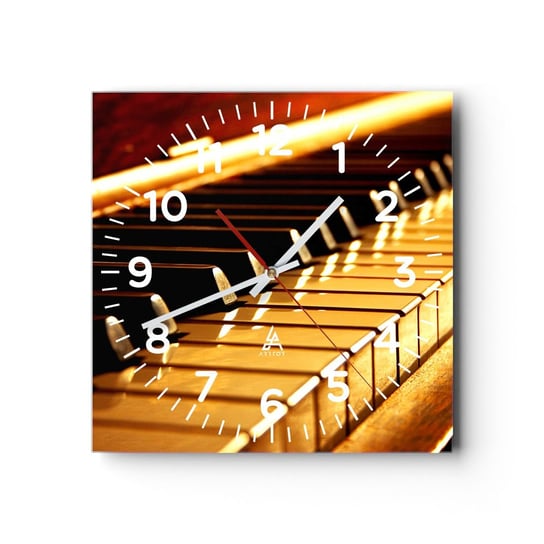 Zegar ścienny - Nieograniczone możliwości - 30x30cm - Muzyka Fortepian Instrument Muzyczny - Kwadratowy zegar ścienny - Nowoczeny Stylowy Zegar do salonu do kuchni - Cichy i Modny zegar ARTTOR