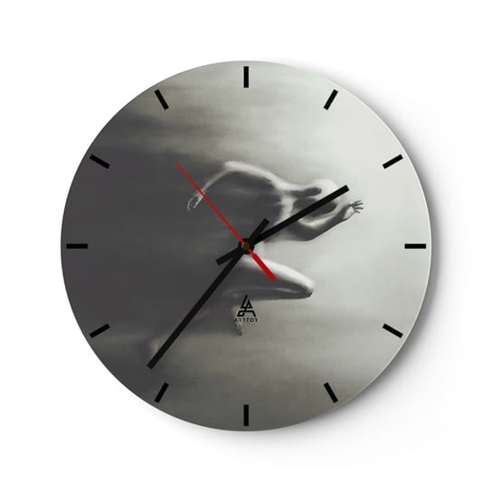Zegar ścienny - Niepowstrzymany - 40x40cm - Sport Bieganie Ciemność - Okrągły zegar ścienny - Nowoczeny Stylowy Zegar do salonu do kuchni - Cichy i Modny zegar ARTTOR