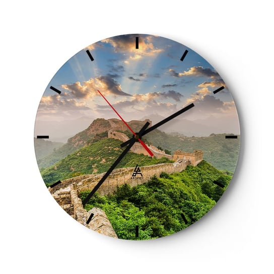 Zegar ścienny - Nieprzemijająca wielkość - 40x40cm - Krajobraz Mur Chiński Azja - Okrągły zegar ścienny - Nowoczeny Stylowy Zegar do salonu do kuchni - Cichy i Modny zegar ARTTOR