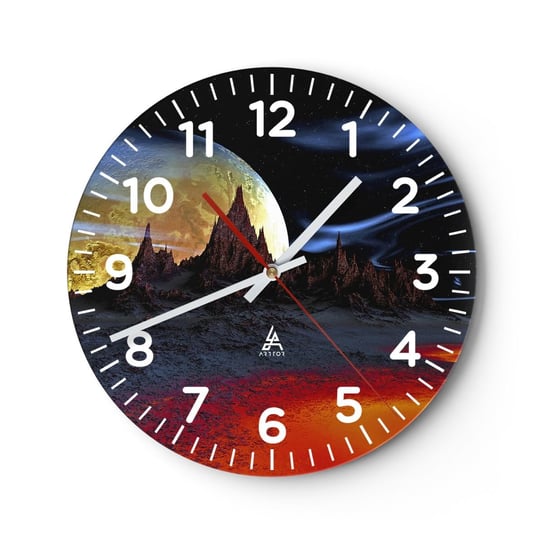 Zegar ścienny - Nieznany świat - 30x30cm - Abstrakcja Kosmos 3D - Okrągły zegar ścienny - Nowoczeny Stylowy Zegar do salonu do kuchni - Cichy i Modny zegar ARTTOR