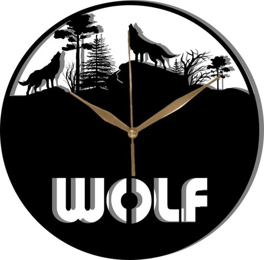 Zegar Ścienny Nowoczesny z Wilkiem Wilk w blasku Księżyca 35 cm Inna marka