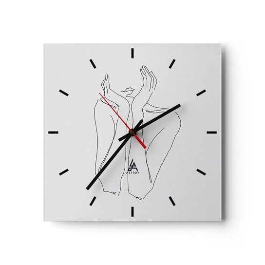 Zegar ścienny - O czym marzą dziewczyny - 30x30cm - Kobieta Grafika Sztuka - Kwadratowy zegar na szkle - Nowoczeny Stylowy Zegar do salonu do kuchni - Cichy i Modny zegar ARTTOR