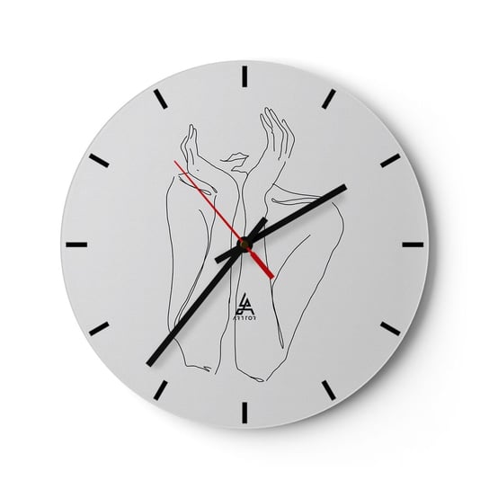 Zegar ścienny - O czym marzą dziewczyny - 30x30cm - Kobieta Grafika Sztuka - Okrągły zegar na szkle - Nowoczeny Stylowy Zegar do salonu do kuchni - Cichy i Modny zegar ARTTOR
