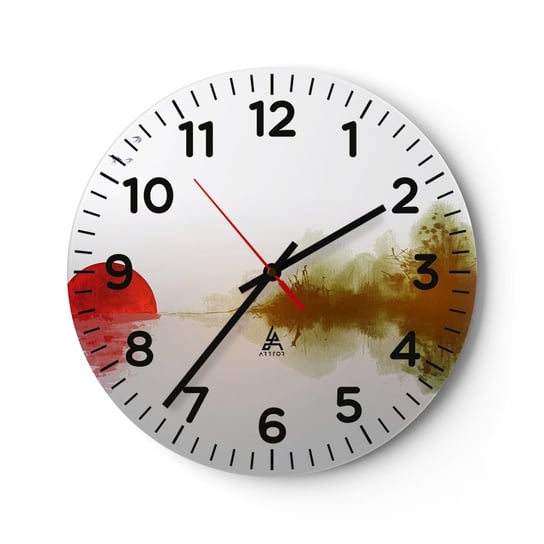 Zegar ścienny - Obietnica spokoju - 30x30cm - Orientalny Słońce Pejzaż - Okrągły zegar ścienny - Nowoczeny Stylowy Zegar do salonu do kuchni - Cichy i Modny zegar ARTTOR