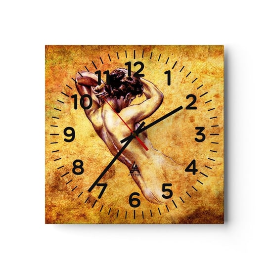 Zegar ścienny - Odkryta, ale wciąż tajemnica - 30x30cm - Kobieta Akt Sztuka - Kwadratowy zegar ścienny - Nowoczeny Stylowy Zegar do salonu do kuchni - Cichy i Modny zegar ARTTOR