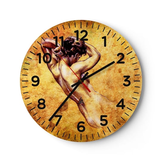 Zegar ścienny - Odkryta, ale wciąż tajemnica - 30x30cm - Kobieta Akt Sztuka - Okrągły zegar ścienny - Nowoczeny Stylowy Zegar do salonu do kuchni - Cichy i Modny zegar ARTTOR
