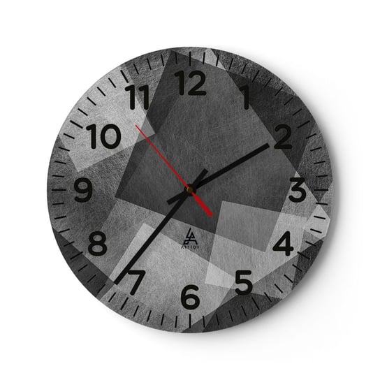 Zegar ścienny - Odwieczny symbol trwałości i porządku - 30x30cm - Abstrakcja Sztuka Czarno-Biały - Okrągły zegar ścienny - Nowoczeny Stylowy Zegar do salonu do kuchni - Cichy i Modny zegar ARTTOR