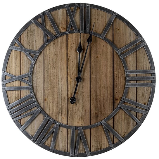 Zegar Ścienny Okrągły Roman 60 Cm Drewniany Loft Deco4Home Deco4Home