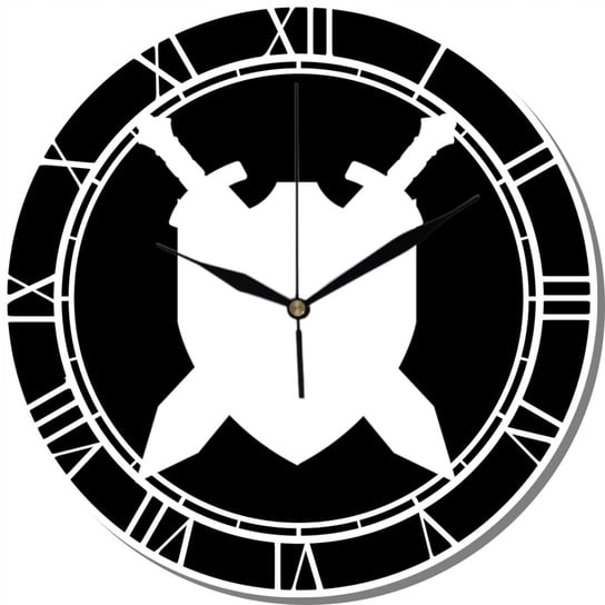 Zegar Ścienny Oryginalny Design Okrągły Tarcza i Miecz Na Ścianę 35 cm Inna marka