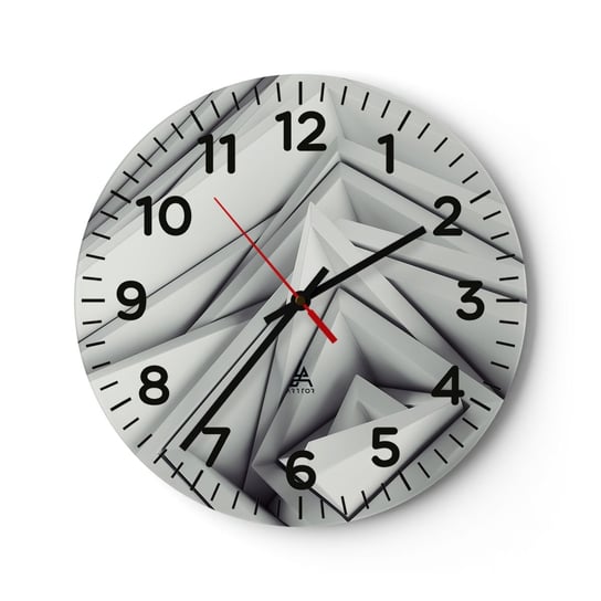 Zegar ścienny - Ostrych kątów pąkowie - 30x30cm - Technologia 3D Nowoczesny - Okrągły zegar ścienny - Nowoczeny Stylowy Zegar do salonu do kuchni - Cichy i Modny zegar ARTTOR