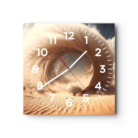Zegar ścienny - Otwarty portal - 30x30cm - Piasek Pustynia Burza Piaskowa - Kwadratowy zegar ścienny - Nowoczeny Stylowy Zegar do salonu do kuchni - Cichy i Modny zegar ARTTOR