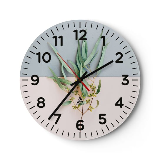 Zegar ścienny - Pastelowa subtelność - 30x30cm - Pastelowy Roślina Boho - Okrągły zegar ścienny - Nowoczeny Stylowy Zegar do salonu do kuchni - Cichy i Modny zegar ARTTOR