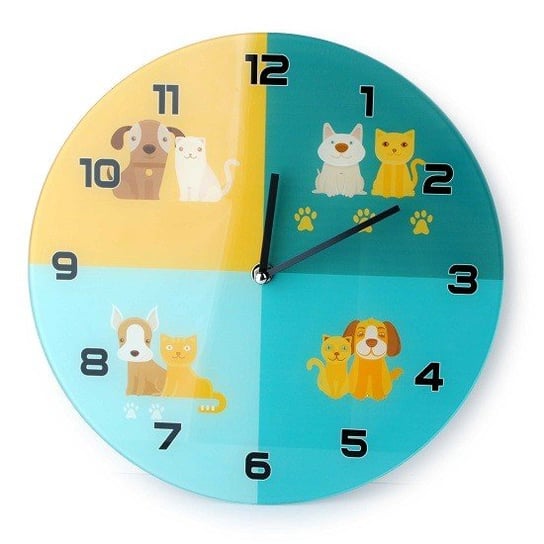 Zegar ścienny Pies i kot, 30 cm 