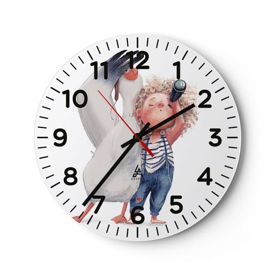 Zegar ścienny - Plan wielkiej podróży - 30x30cm - Dla Dzieci Przyjaźń Dziewczynka - Okrągły zegar ścienny - Nowoczeny Stylowy Zegar do salonu do kuchni - Cichy i Modny zegar ARTTOR