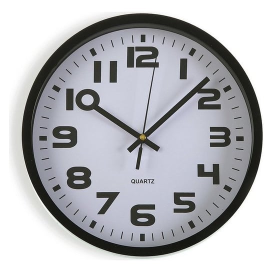 Zegar Ścienny Plastikowy (3,8 x 25 x 25 cm) Czarny bigbuy home