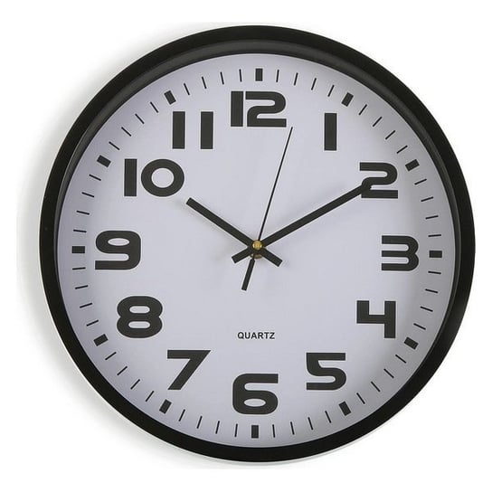 Zegar Ścienny Plastikowy (4,2 x 30,5 x 30,5 cm) Czarny bigbuy home