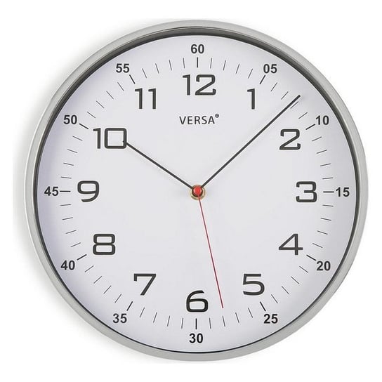 Zegar Ścienny Plastikowy (4,5 x 30,5 x 30,5 cm) Srebro bigbuy home