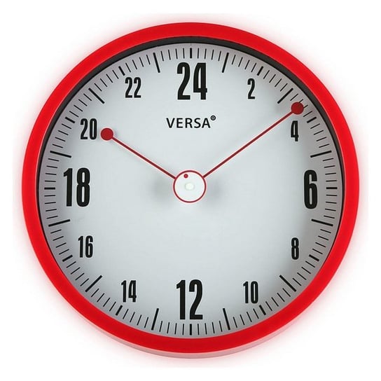 Zegar Ścienny Plastikowy (4,5 x 30 x 30 cm) Czerwony bigbuy home