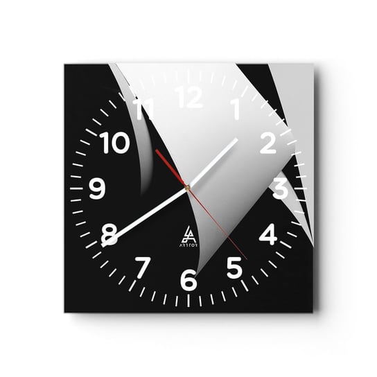 Zegar ścienny - Płaszczyzny światła z głębi cienia - 30x30cm - 3D Stonowany Kształty - Kwadratowy zegar ścienny - Nowoczeny Stylowy Zegar do salonu do kuchni - Cichy i Modny zegar ARTTOR