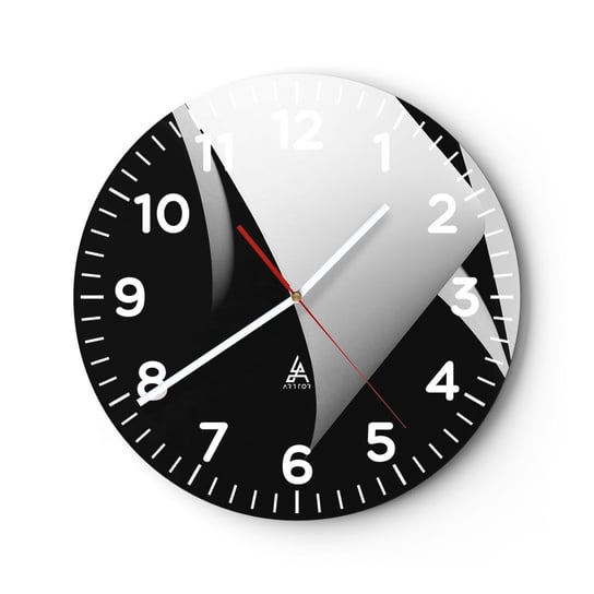 Zegar ścienny - Płaszczyzny światła z głębi cienia - 30x30cm - 3D Stonowany Kształty - Okrągły zegar ścienny - Nowoczeny Stylowy Zegar do salonu do kuchni - Cichy i Modny zegar ARTTOR