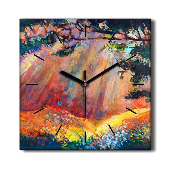 Zegar ścienny płótno Drzewo kwiaty natura 30x30 cm, Coloray Coloray