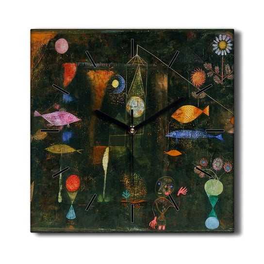 Zegar ścienny płótno Ryby magia Paul Klee 30x30 cm, Coloray Coloray