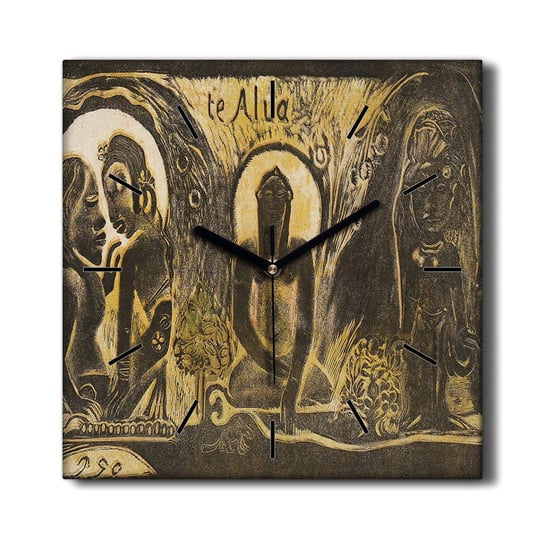 Zegar ścienny płótno Te atua gods Gauguin 30x30 cm, Coloray Coloray