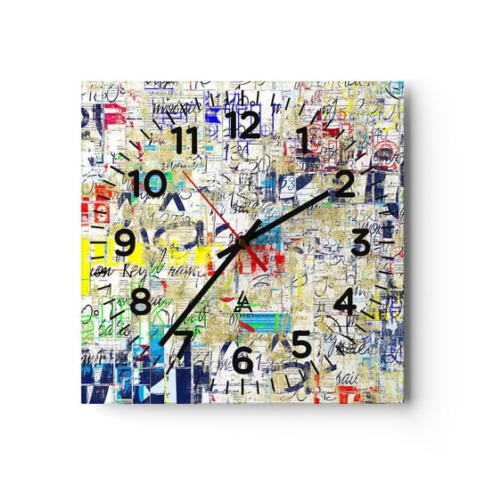 Zegar ścienny - Po prostu cieszy oczy - 30x30cm - Graffiti Mural Młodzież - Kwadratowy zegar ścienny - Nowoczeny Stylowy Zegar do salonu do kuchni - Cichy i Modny zegar ARTTOR