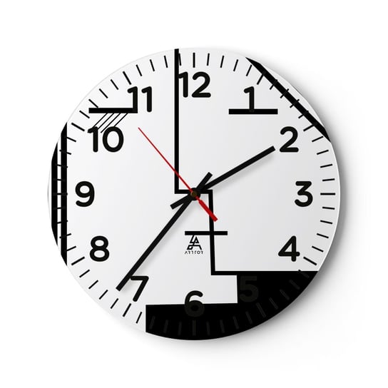 Zegar ścienny - Po prostu pocałunek - 30x30cm - Sztuka Współczesna Czarno-Biały Twarz - Okrągły zegar ścienny - Nowoczeny Stylowy Zegar do salonu do kuchni - Cichy i Modny zegar ARTTOR
