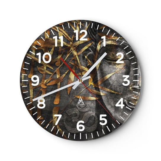 Zegar ścienny - Poczuj spokój - 30x30cm - Budda Kultura Azja - Okrągły zegar ścienny - Nowoczeny Stylowy Zegar do salonu do kuchni - Cichy i Modny zegar ARTTOR