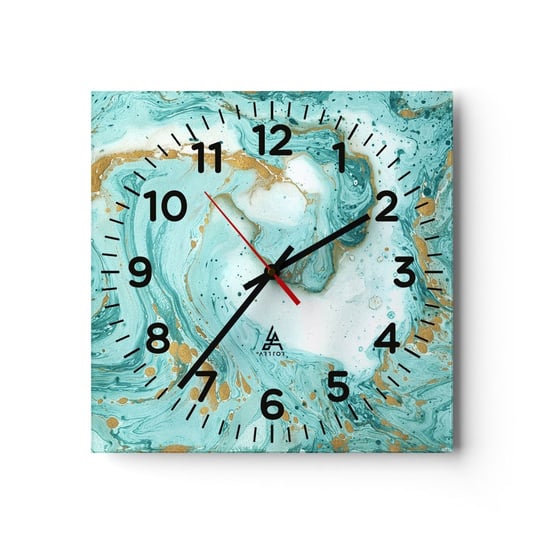 Zegar ścienny - Pod wielką falą z epoki Edo - 30x30cm - Abstrakcja Sztuka Grafika - Kwadratowy zegar ścienny - Nowoczeny Stylowy Zegar do salonu do kuchni - Cichy i Modny zegar ARTTOR