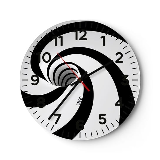 Zegar ścienny - Poddać się wirowi? - 30x30cm - Abstrakcja 3D Wir - Okrągły zegar ścienny - Nowoczeny Stylowy Zegar do salonu do kuchni - Cichy i Modny zegar ARTTOR