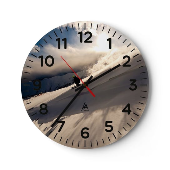 Zegar ścienny - Podjęte wyzwanie gór - 30x30cm - Sport I Hobby Góry Alpy - Okrągły zegar ścienny - Nowoczeny Stylowy Zegar do salonu do kuchni - Cichy i Modny zegar ARTTOR