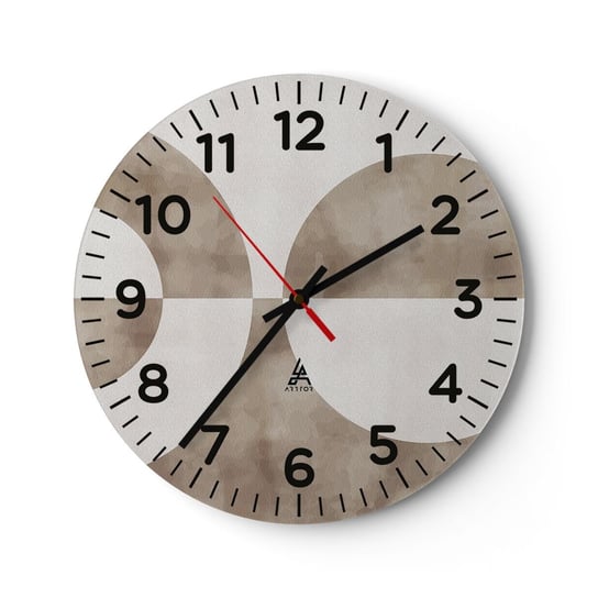 Zegar ścienny - Podobieństwa i różnice - 30x30cm - Minimalizm Jasny Kształty - Okrągły zegar ścienny - Nowoczeny Stylowy Zegar do salonu do kuchni - Cichy i Modny zegar ARTTOR