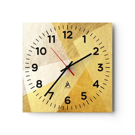 Zegar ścienny - Pogoda geometrii - 30x30cm - Jasny Tekstura Geometryczny - Kwadratowy zegar ścienny - Nowoczeny Stylowy Zegar do salonu do kuchni - Cichy i Modny zegar ARTTOR