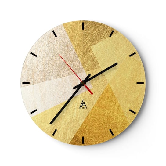 Zegar ścienny - Pogoda geometrii - 40x40cm - Jasny Tekstura Geometryczny - Okrągły zegar ścienny - Nowoczeny Stylowy Zegar do salonu do kuchni - Cichy i Modny zegar ARTTOR