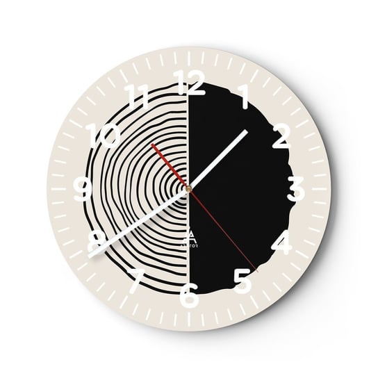 Zegar ścienny - Pół na pół - 30x30cm - Koło Minimalizm Sztuka - Okrągły zegar ścienny - Nowoczeny Stylowy Zegar do salonu do kuchni - Cichy i Modny zegar ARTTOR