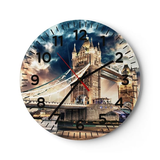 Zegar ścienny - Pomnik wiktoriańskiego imperium - 30x30cm - Miasto Londyn Architektura - Okrągły zegar ścienny - Nowoczeny Stylowy Zegar do salonu do kuchni - Cichy i Modny zegar ARTTOR