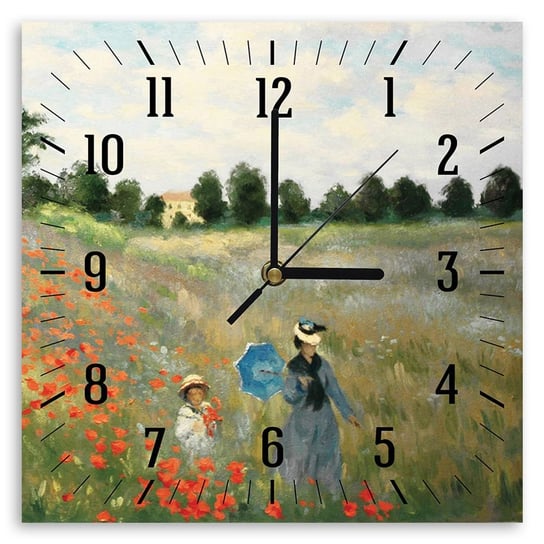 Zegar ścienny Poppies, Near Argenteuil 30x30 Legendarte