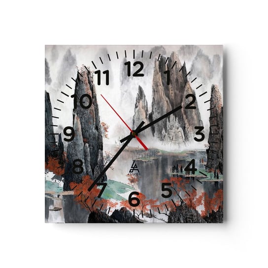 Zegar ścienny - Potężni opiekunowie - 30x30cm - Abstrakcja Fantasy Krajobraz - Kwadratowy zegar ścienny - Nowoczeny Stylowy Zegar do salonu do kuchni - Cichy i Modny zegar ARTTOR