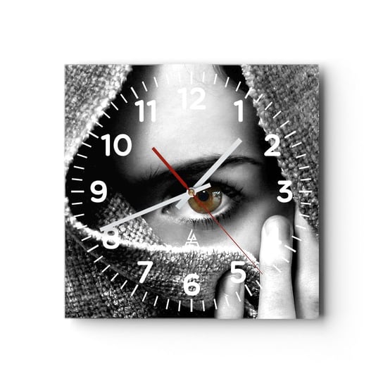 Zegar ścienny -  Poznaj tajemnicę - 30x30cm - Ludzie Kobieta Kultura - Kwadratowy zegar ścienny - Nowoczeny Stylowy Zegar do salonu do kuchni - Cichy i Modny zegar ARTTOR